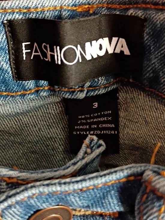 Fashion Nova Straight Leg Patchwork Jeans - Picture 2 of 5